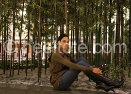 Model styled for setting among the bamboo trees  heeltote.com