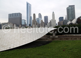 Skyline from BP Pedestrian Bridge in Millennium Park  heeltote.com  heeltote.com