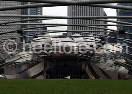 The Great Lawn Trellis and Pritzker Music Pavilion bandshell at Millennium Park  heeltote.com  heeltote.com