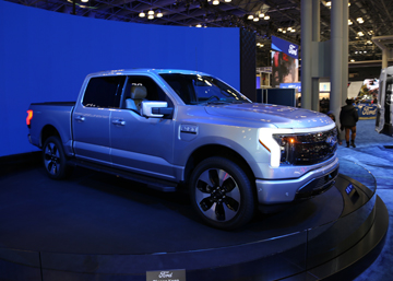 2022 New York International Auto Show at the Jacob Javitz Center | Ford.  All Electric F-150 Lightning  heeltote.com