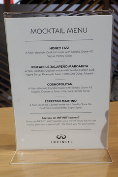 2022 New York International Auto Show at the Jacob Javitz Center | Infinity.  Mocktail Menu   heeltote.com